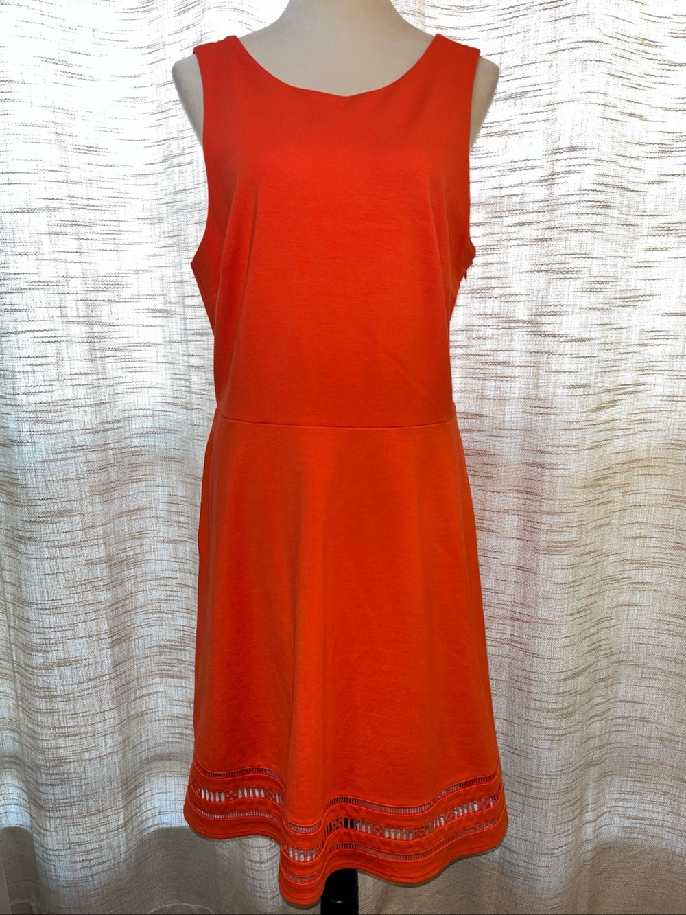 Banana Republic Women's Vibrant Orange Sleeveless Mini Dress Size 14 Pockets